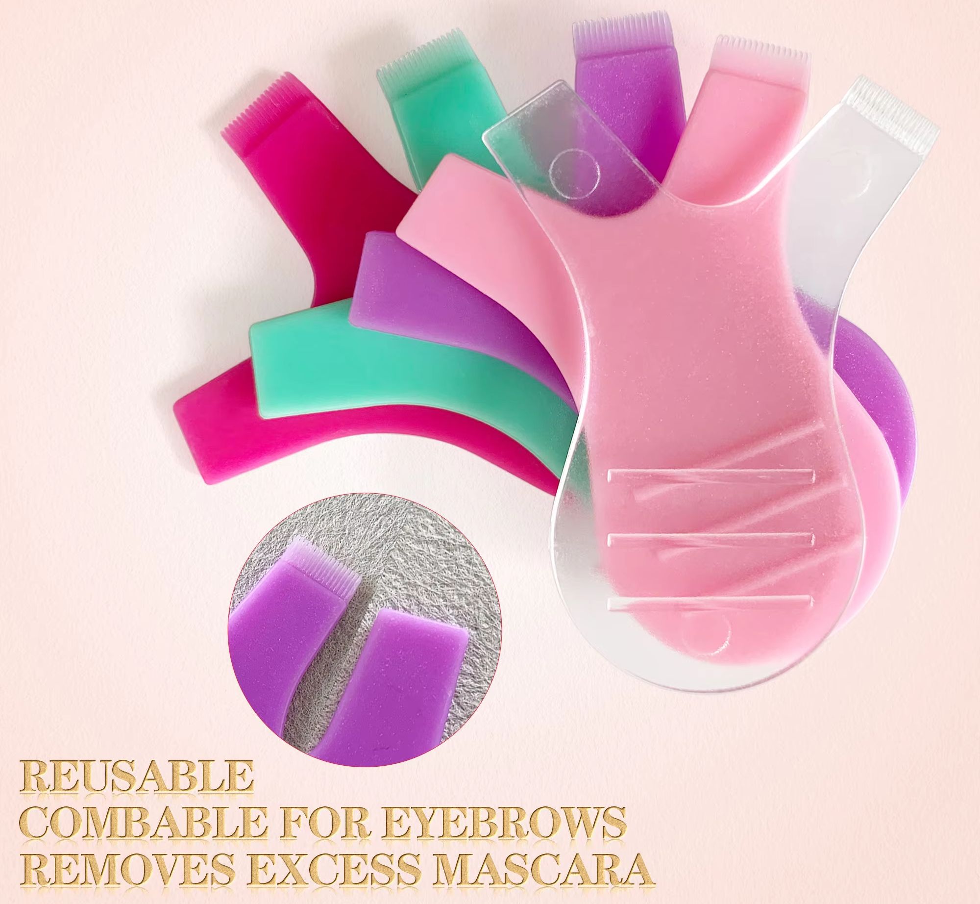 Eyelash Extension Y Shape - 50 Stück Wiederverwendbare Make-up Wimpernbürsten, Y-förmiger