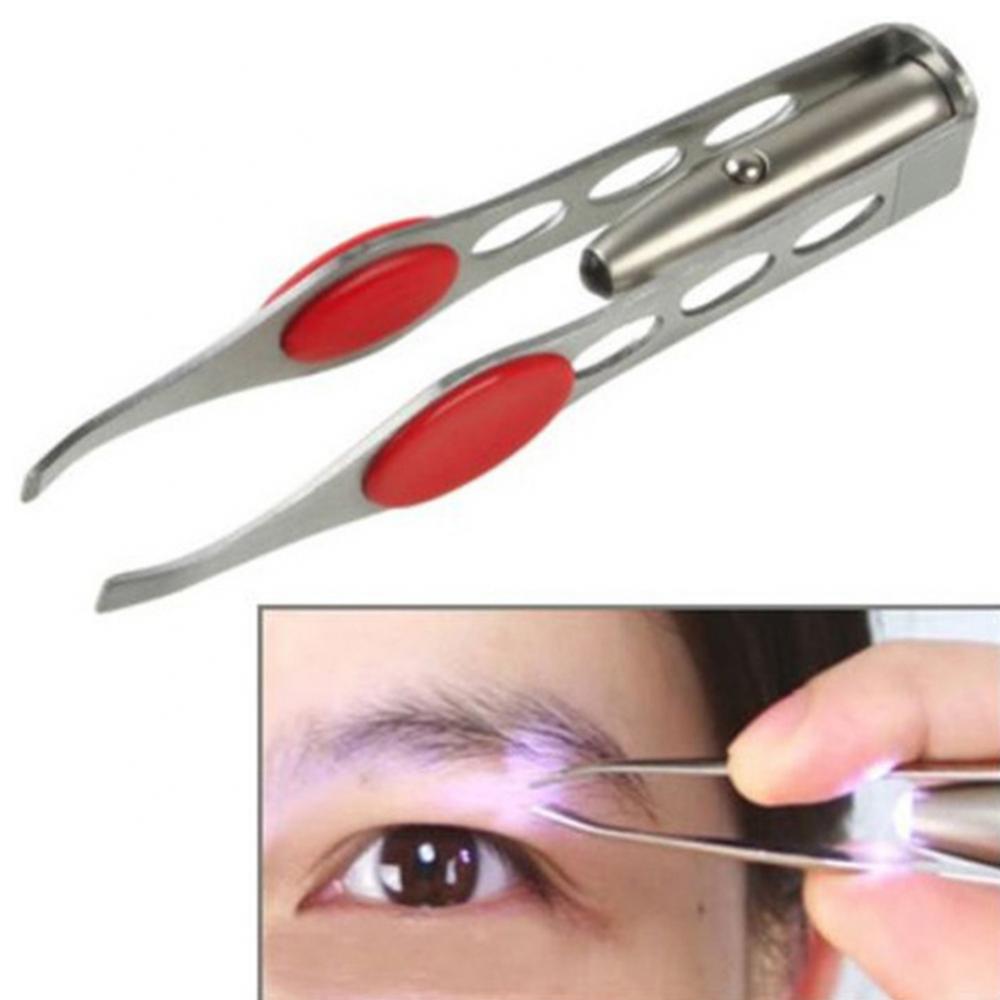 Eyelash Extension Led - Edelstahl Wimpern Augenbraue Pinzette Haarentfernung Clip