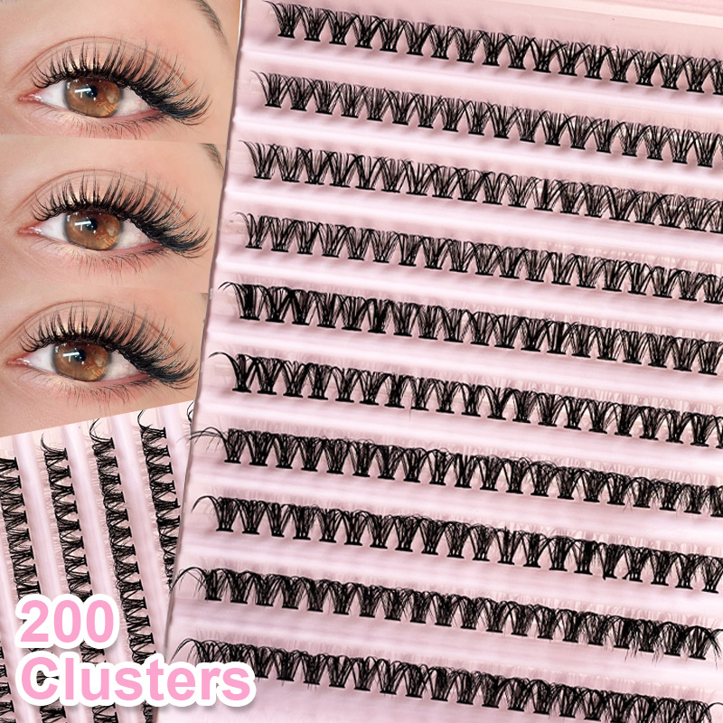 Eyelash Extension Cluster - Einzelne Wimpern, Wimpernbüschel, 8–16 mm, 200