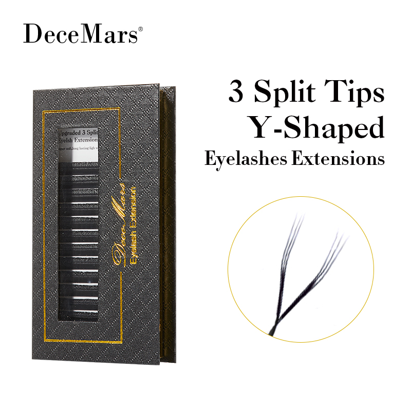 Eyelash Extension Y Shape - DeceMars Y-förmige Wimpernverlängerung mit 3 geteilten
