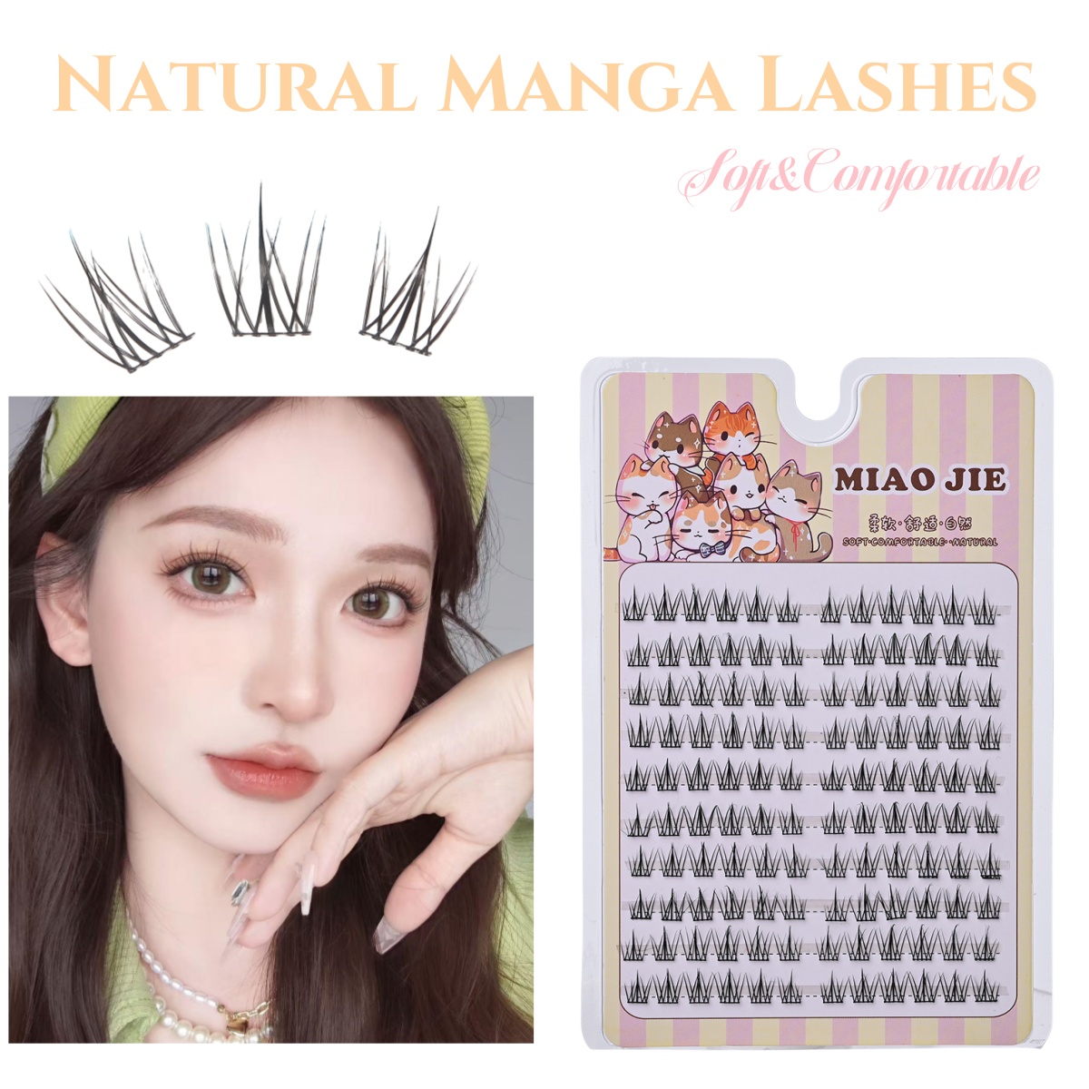 Eyelash Extension In Chinese - MIAOJIE Sonnenblumen Falsche Wimpern Schwarz Natürliche