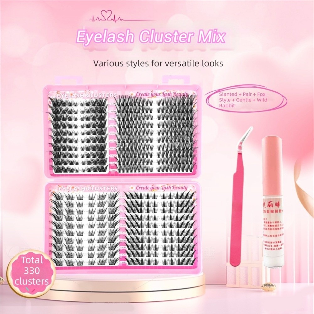 Eyelash Extension Look - Natürlich Aussehende Künstliche Wimpern Schwarz C-Curl