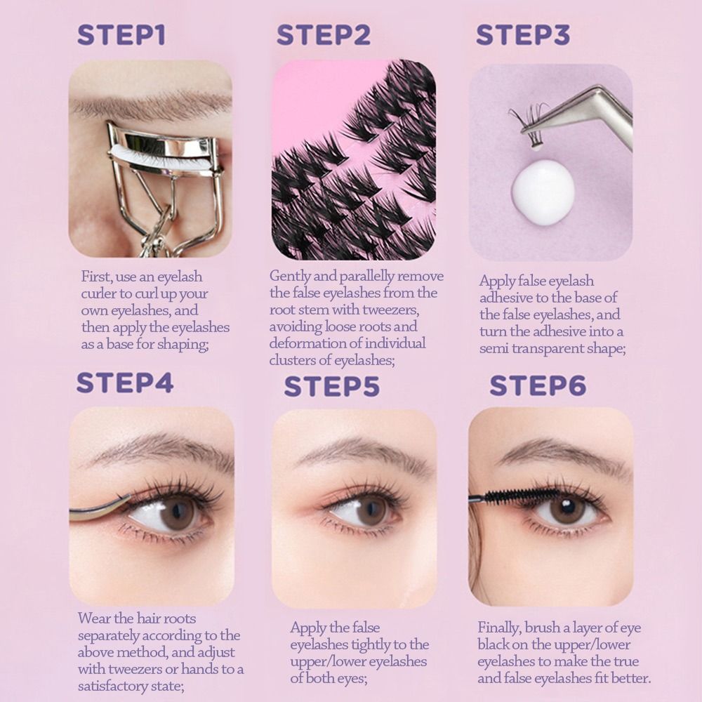 Eyelash Extension Look - 12 Reihen Natürlich Aussehende Falsche Wimpern