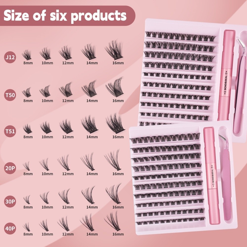 Eyelash Extension Look - Hochwertige Bond-and-Seal Künstliche Wimpern Wispy-Style Natürlicher