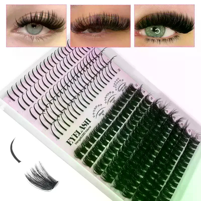 Eyelash Extension Volume - Wimpern-Cluster-Set: Volumen-Wimpern-Clusters, Einzelwimpern, DIY Spiky Wimpernverlängerung,