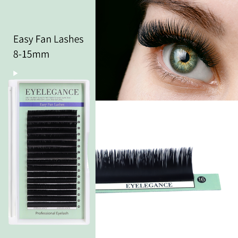 Eyelash Extension Qc - Eine Sekunde blühende Wimpernverlängerungen, einfache Fächerwimpernbündel,