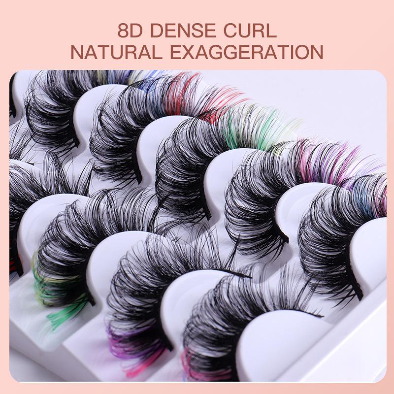 7 Paar bunte künstliche Wimper – Eyelash Extension Volume Bewertung und Preis
