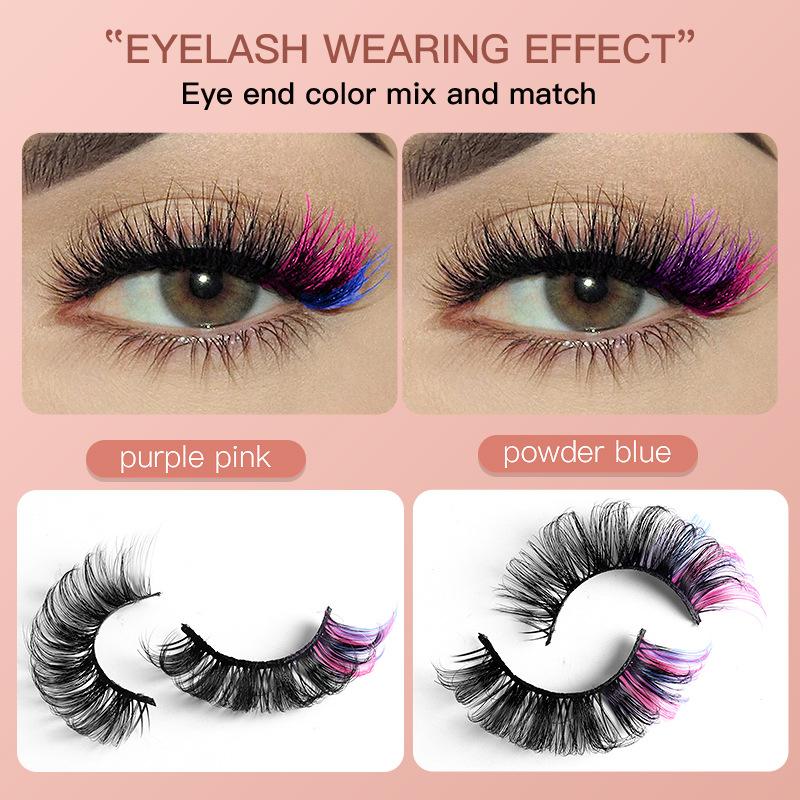 7 Paar bunte künstliche Wimper – Eyelash Extension Volume Bewertung und Preis