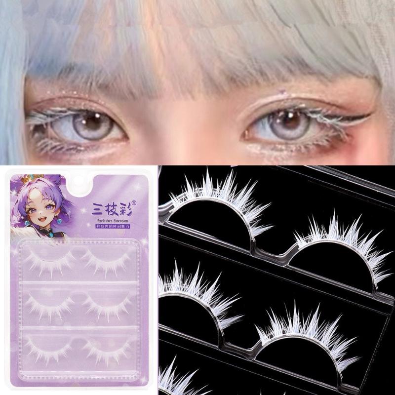 3 Paar Cosplay Weiße Wimpernve – Eyelash Extension Look Bewertung und Preis