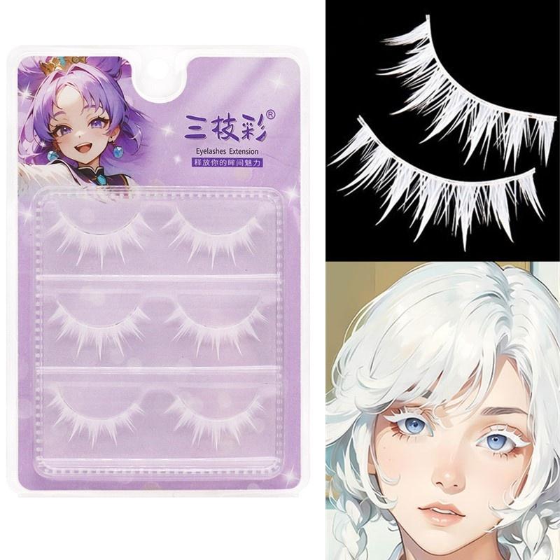 3 Paar Cosplay Weiße Wimpernve – Eyelash Extension Look Bewertung und Preis